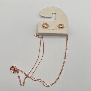 Mimco Rose Gold Necklace Earring Set NWT Layered